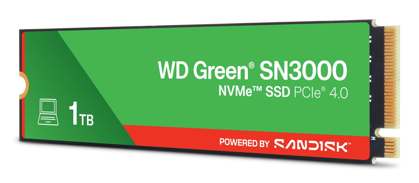 SSD SANDISK 150xTBW rating MTBF 1.75 h NVMe Yes PCI Express 4.0 M.2 1000 GB POWERED BY SANDISK Green WDS100T4G0E