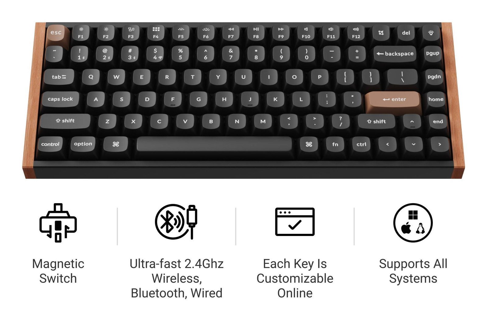 KEYBOARD WRL K2 HE SPECIAL ED./BLACK K2H-F1 KEYCHRON