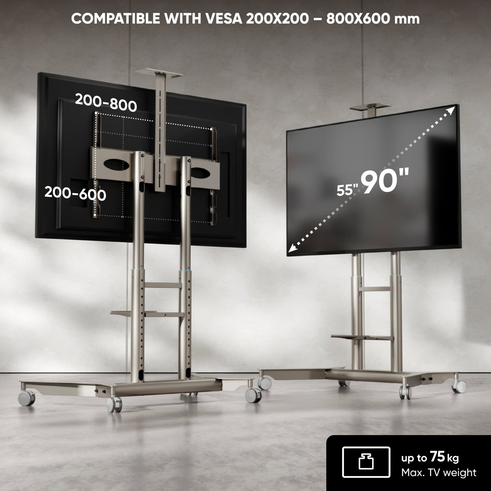 TV SET ACC MOBILE STAND/55-90/CHAMPAGNE TS1871-C ONKRON