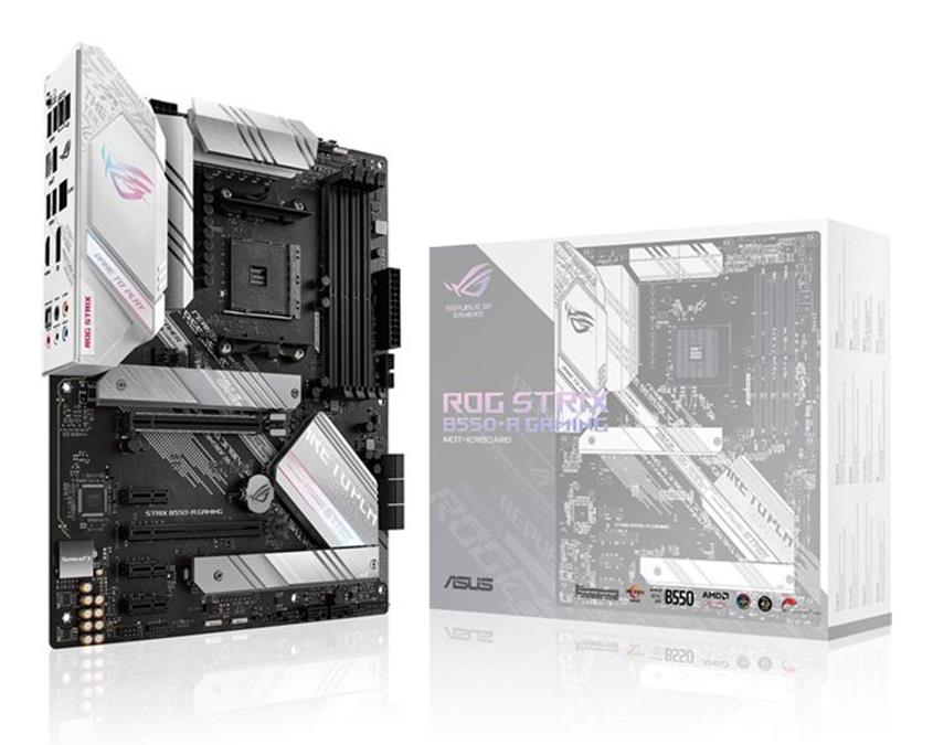 Mainboard ASUS AMD B550 SAM4 ATX 3xPCI-Express 3.0 1x 1xPCI-Express 3.0 4x 1xPCI-Express 4.0 16x 2xM.2 Memory DDR4 Memory slots 4 1xHDMI 1xDisplayPort 2xAudio-In 3xAudio-Out 2xUSB 2.0 1xUSB type C 5xUSB 3.2 1xOptical S/PDIF 1xRJ45 ROGSTRIXB550-AGAMING