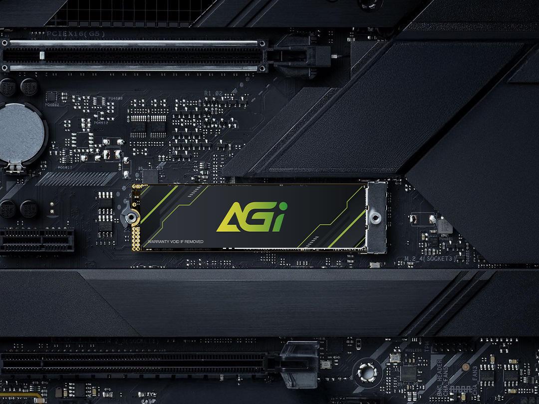 SSD AGI 600xTBW rating MTBF 1600000 h Read speed 4700 MB/s Write speed 2800 MB/s NVMe Yes PCI Express 4.0 M.2 1000 GB AGI1T0G43AI818-CB