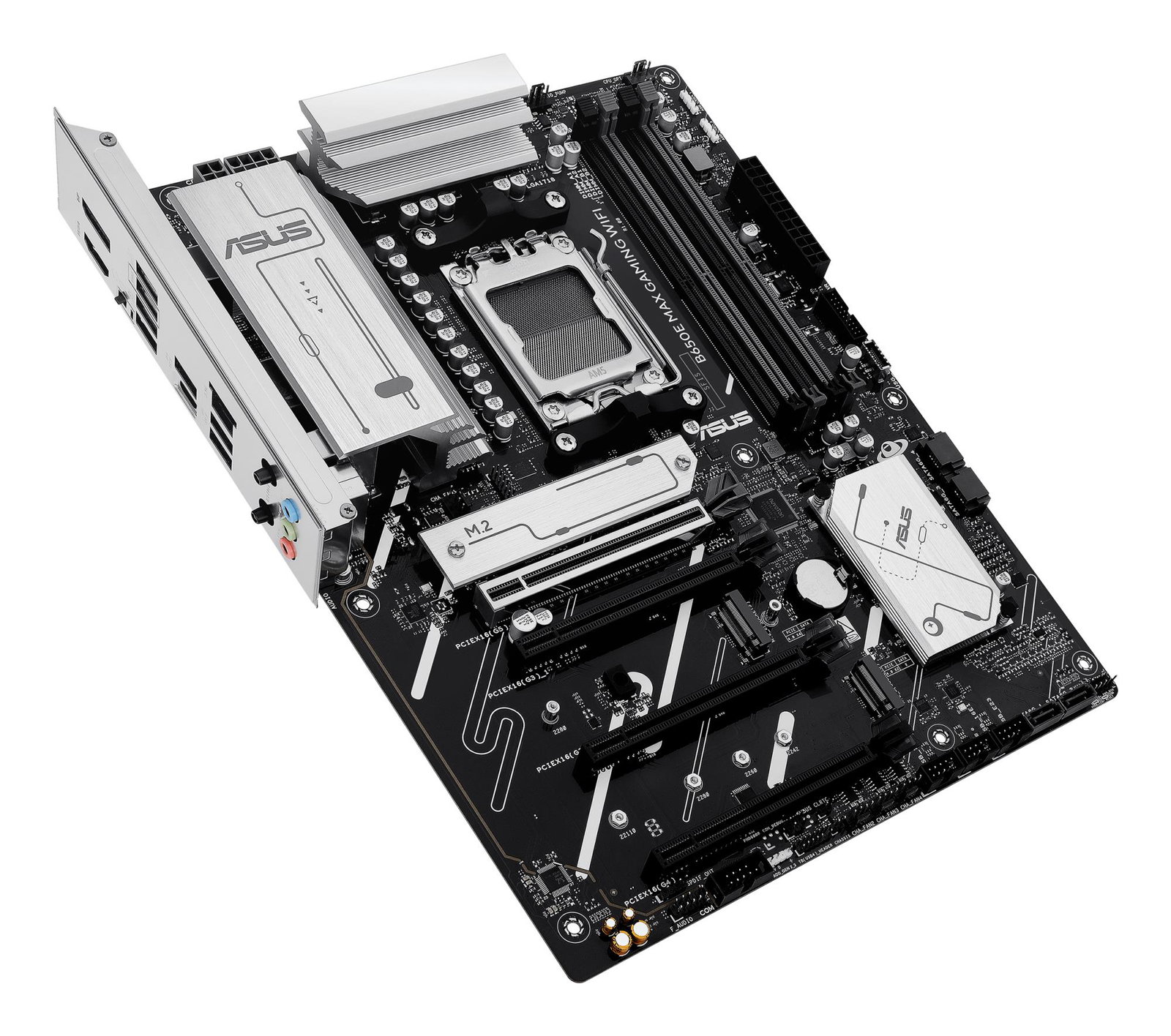 Mainboard ASUS AMD B650 SAM5 ATX Memory DDR5 Memory slots 4 2xPCI-Express 3.0 16x 1xPCI-Express 4.0 16x 1xPCI-Express 5.0 16x 3xM.2 1xHDMI 1xDisplayPort 2xUSB 2.0 5xUSB 3.2 1xUSB-C 1xRJ45 3xAudio port B650EMAXGAMINGWIFI