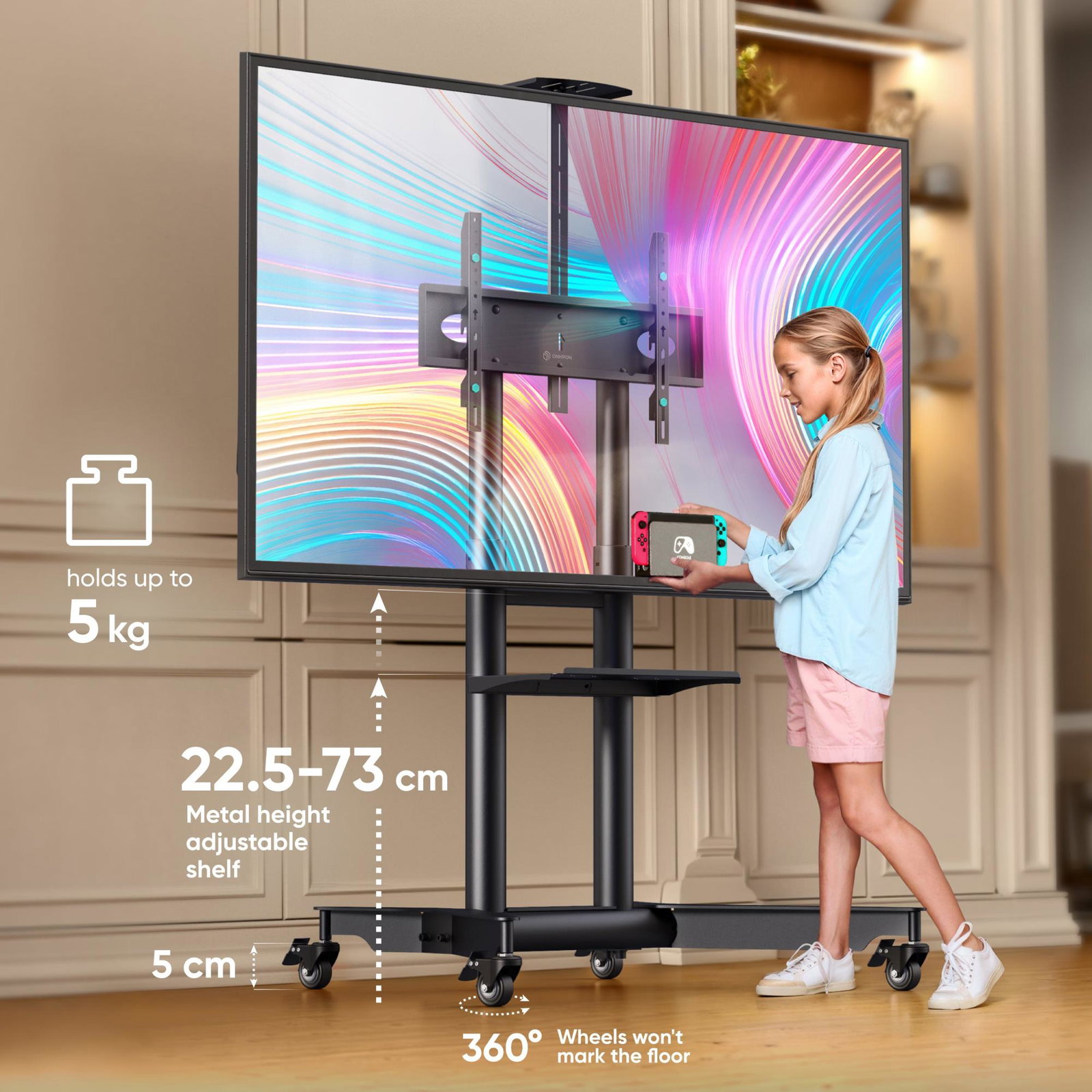 TV SET ACC MOBILE STAND/32-75/BLACK TS1571-B ONKRON