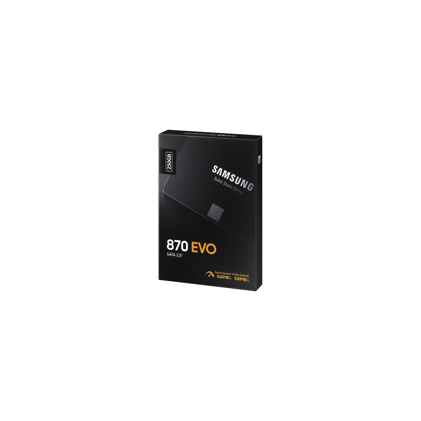 SSD SAMSUNG 870 EVO 250GB SATA MLC Write speed 530 MBytes/sec Read speed 560 MBytes/sec 2,5 TBW 150 TB MTBF 1500000 hours MZ-77E250B/EU