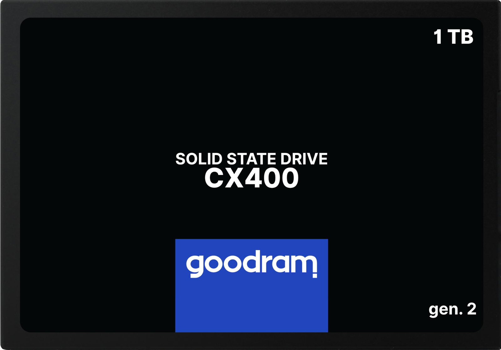 SSD GOODRAM CX400 GEN.2 1TB SATA 3D TLC Write speed 500 MBytes/sec Read speed 550 MBytes/sec 2,5 TBW 720 TB MTBF 2000000 hours SSDPR-CX400-01T-G2