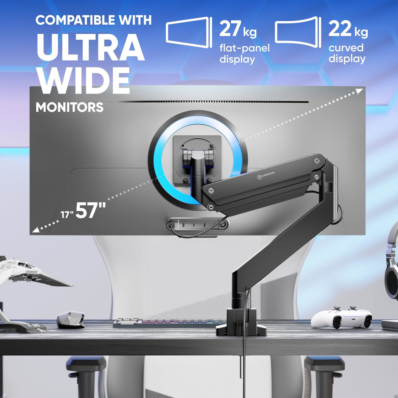 MONITOR ACC DESK MOUNT/17-57 BLACK G130-B ONKRON