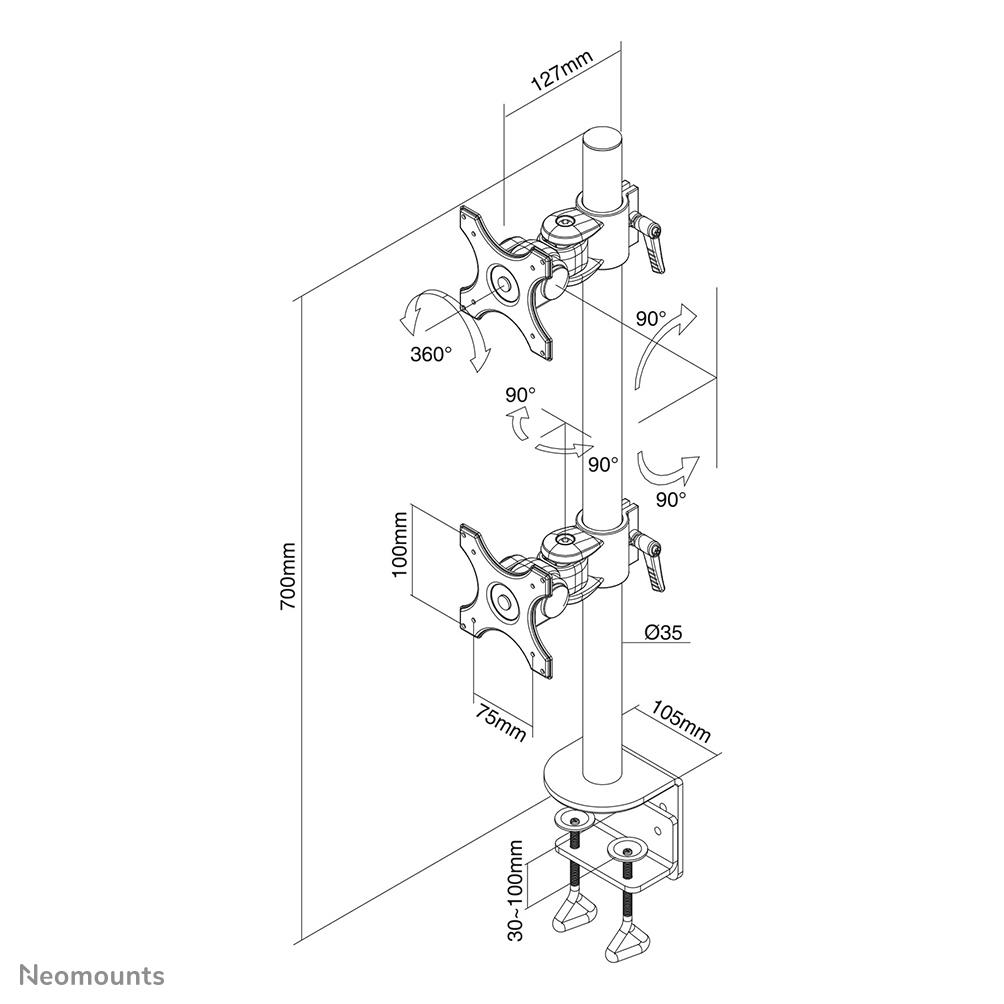TV SET ACC DESK MOUNT BLACK/10-24 FPMA-D700DV NEOMOUNTS