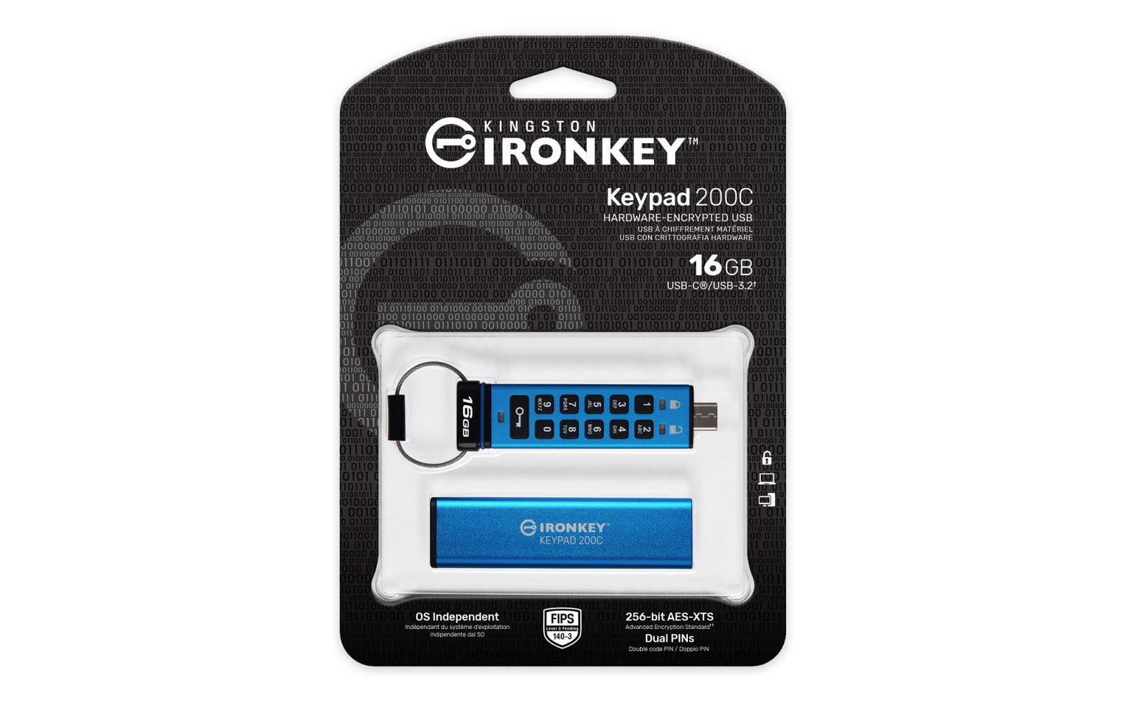 MEMORY DRIVE FLASH USB-C/16GB IKKP200C/16GB KINGSTON