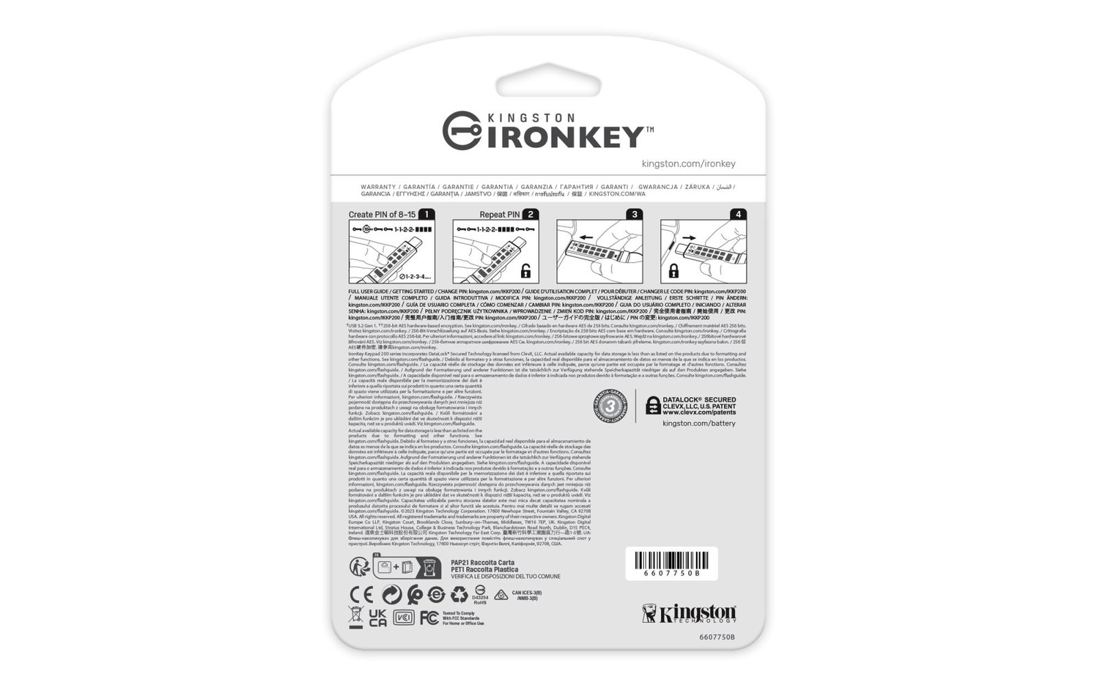MEMORY DRIVE FLASH USB-C/16GB IKKP200C/16GB KINGSTON