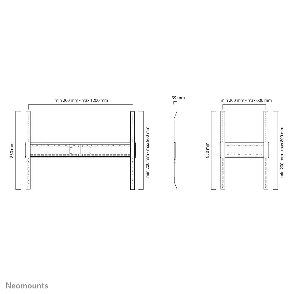 TV SET ACC WALL MOUNT BLACK/60-100 LFD-W1500 NEOMOUNTS