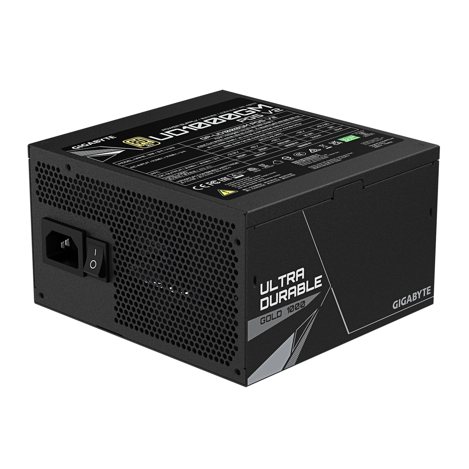 Power Supply GIGABYTE GP-UD1000GM ATX 3.1 1000 Watts Efficiency 80 PLUS GOLD PFC Active GP-UD1000GMPG5V2