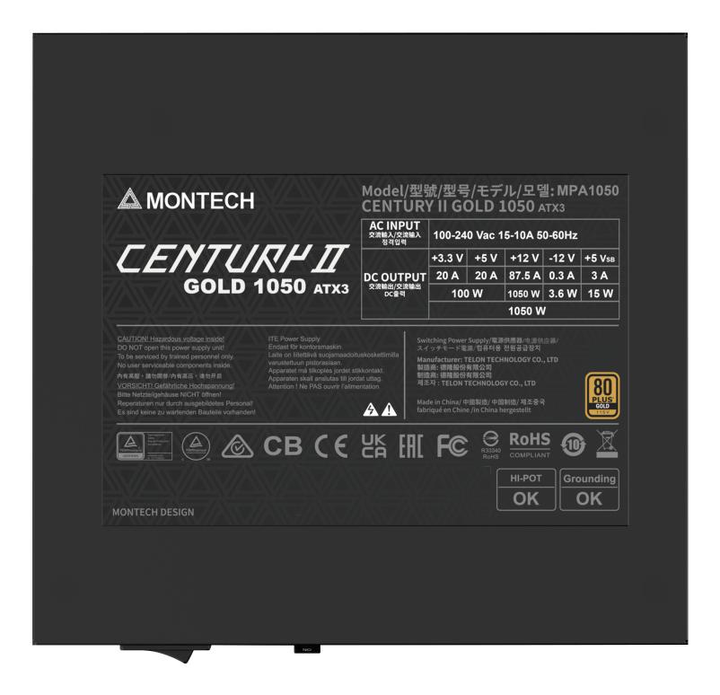 Power Supply MONTECH CENTURY II ATX 1050 W CENTURYII1050