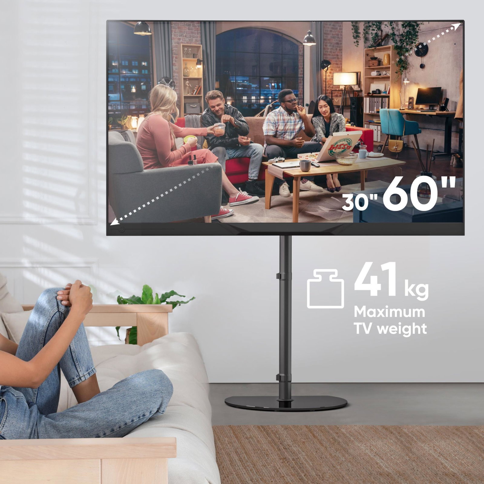 TV SET ACC FLOOR STAND /30-60/BLACK TS5060-B ONKRON