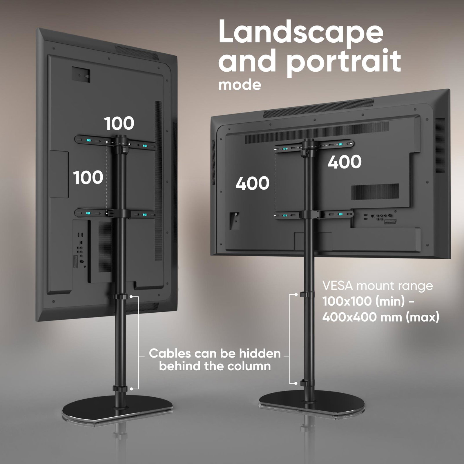 TV SET ACC FLOOR STAND /30-60/BLACK TS5060-B ONKRON
