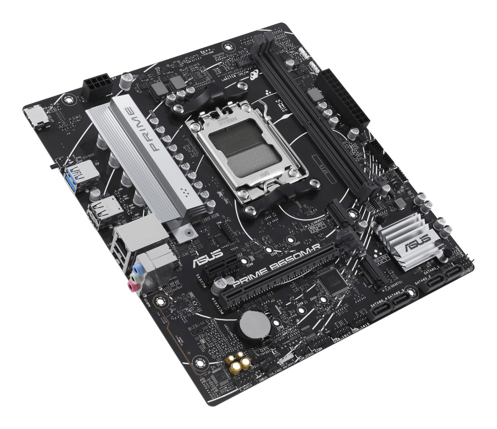 Mainboard ASUS AMD B650 SAM5 Micro-ATX Memory DDR5 Memory slots 2 1xPCI-Express 4.0 1x 2xPCI-Express 4.0 16x 2xM.2 1xHDMI 4xUSB 2.0 2xUSB 3.2 1xRJ45 3xAudio port PRIMEB650M-R