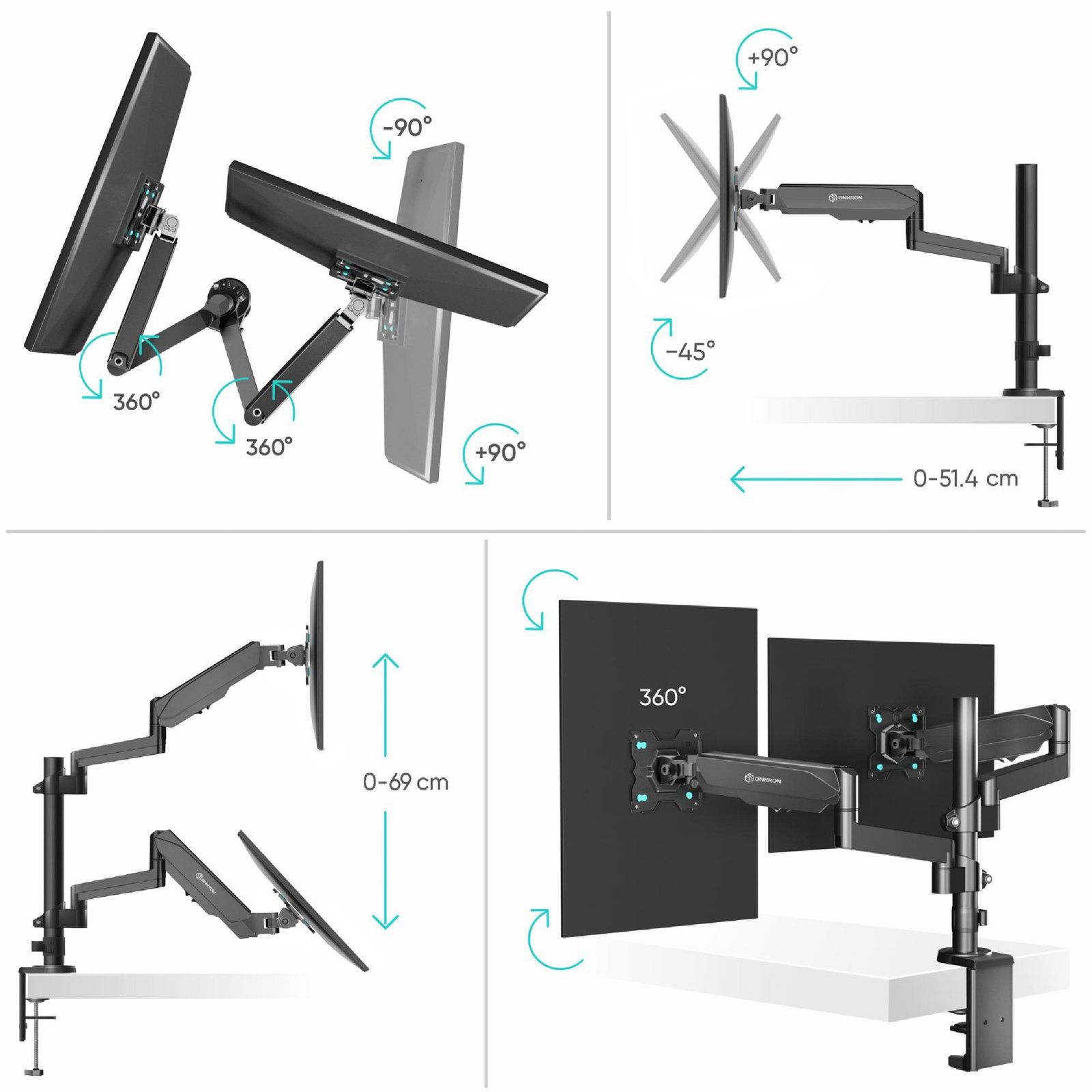 MONITOR ACC DESK MOUNT/13-32 BLACK G140-B ONKRON