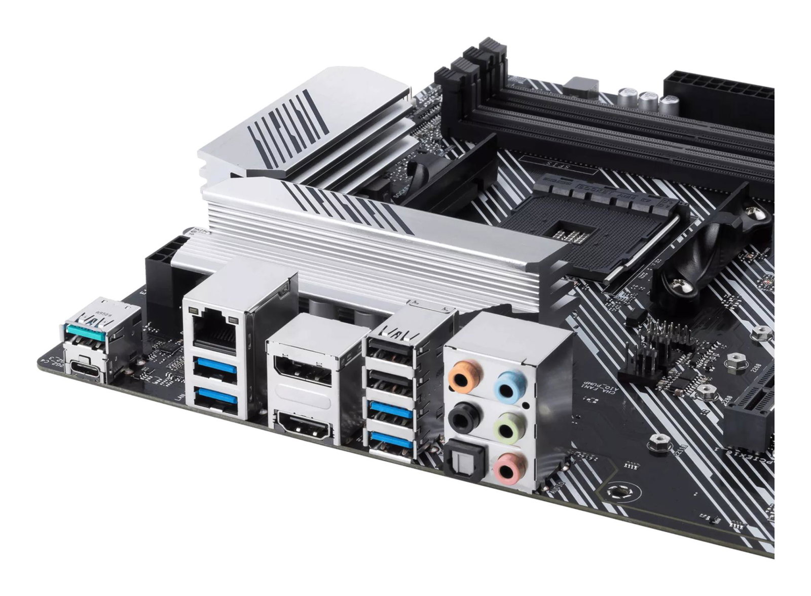 Mainboard ASUS AMD B550 SAM4 ATX 3xPCI-Express 3.0 1x 1xPCI-Express 3.0 16x 2xM.2 1xPCI-Express 4.0 16x Memory DDR4 Memory slots 4 1xHDMI 1xDisplayPort 2xUSB 2.0 1xUSB type C 5xUSB 3.2 1xOptical S/PDIF 1xRJ45 5xAudio port PRIMEB550-PLUS