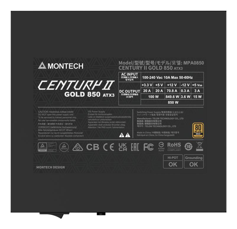 Power Supply MONTECH CENTURY II ATX 850 W CENTURYII850