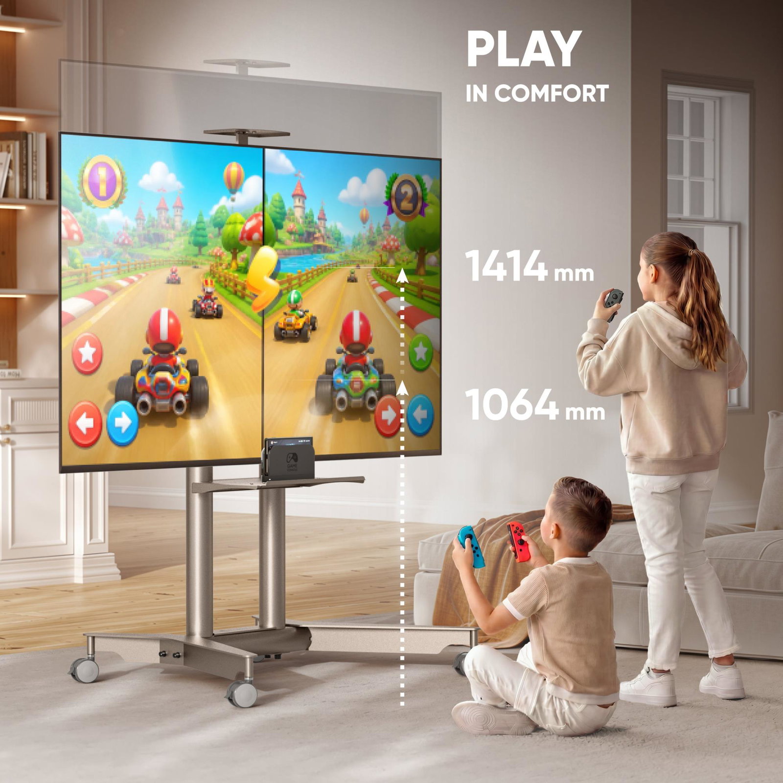 TV SET ACC MOBILE STAND/32-75/CHAMPAGNE TS1571-C ONKRON