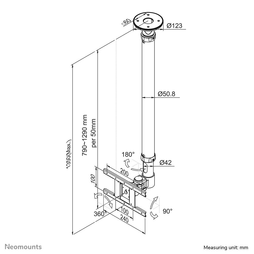 TV SET ACC CEILING MOUNT 10-26/FPMA-C100WHITE NEOMOUNTS