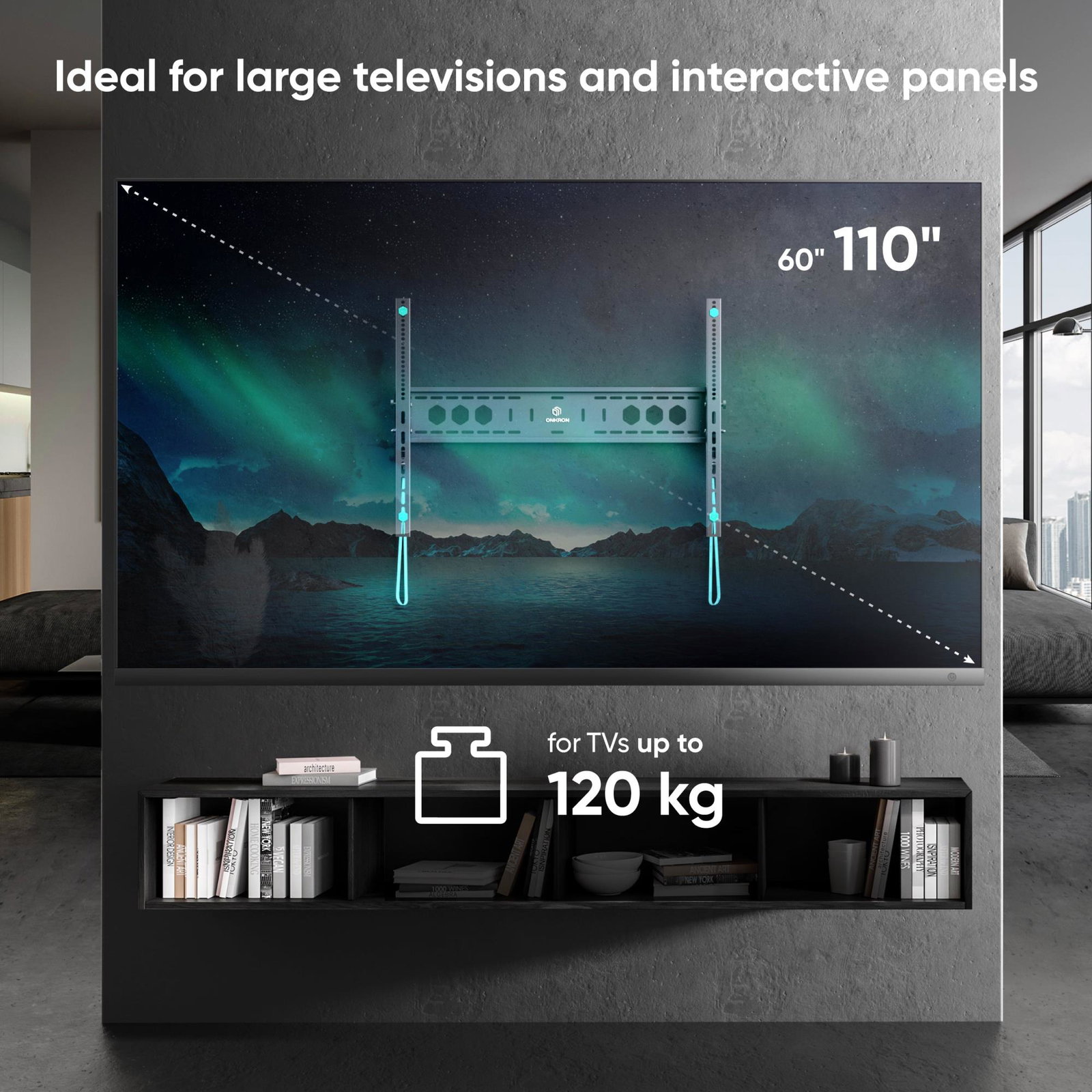 TV SET ACC WALL MOUNT/60-110/BLACK UT12-B ONKRON