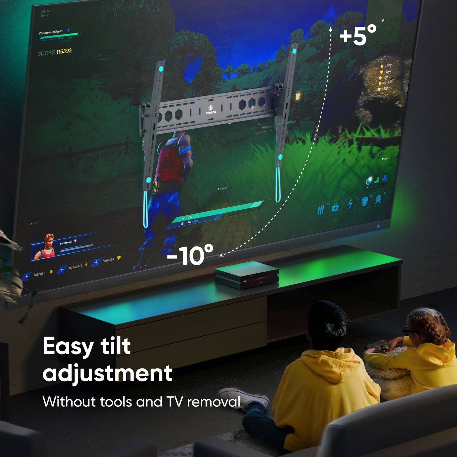 TV SET ACC WALL MOUNT/60-110/BLACK UT12-B ONKRON