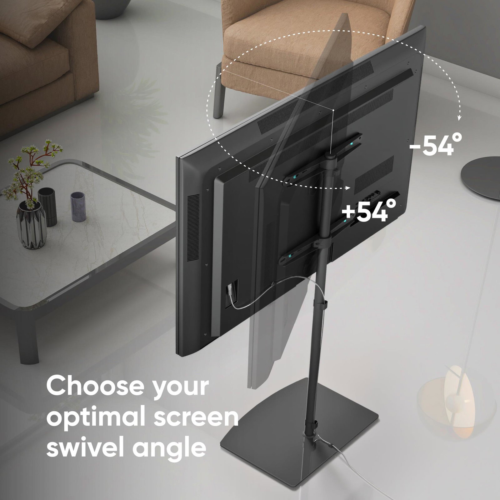 TV SET ACC FLOOR STAND /30-60/BLACK TS5065-B ONKRON