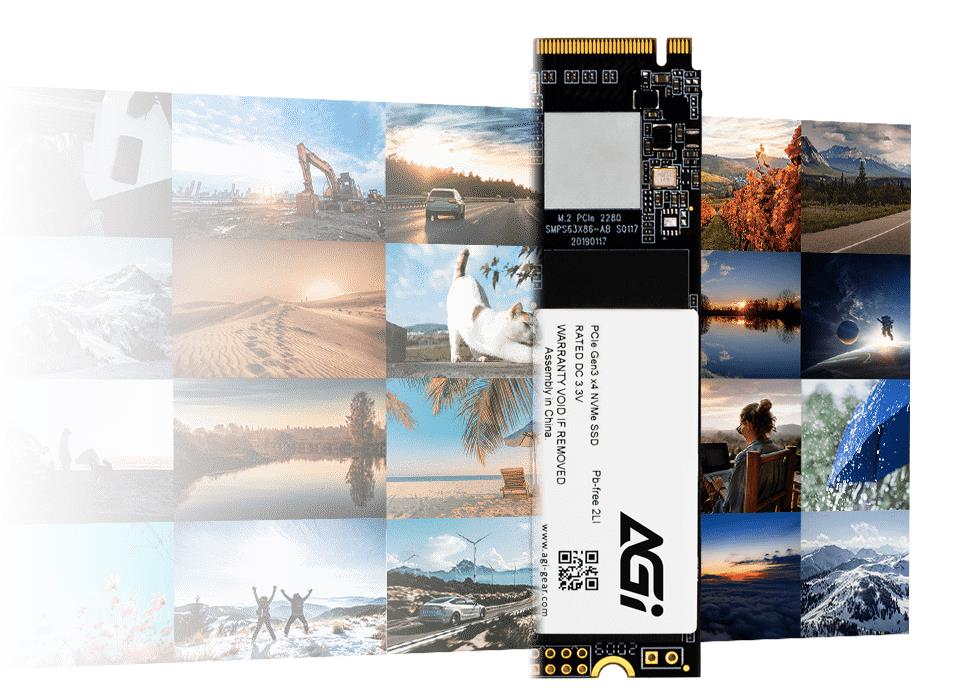 SSD AGI 300xTBW rating MTBF 1600000 h Read speed 3000 MB/s Write speed 1400 MB/s NVMe Yes PCI Express 3.0 M.2 512 GB AGI512GIMAI298-CB