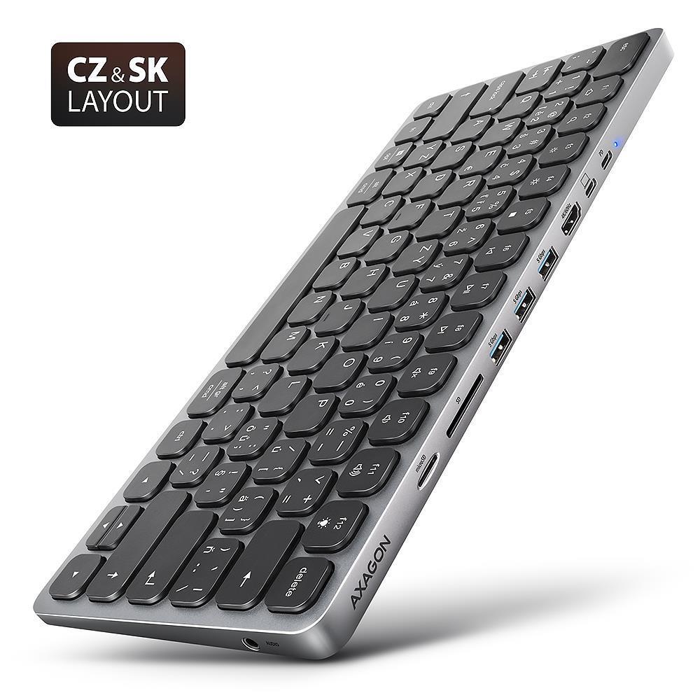 KEYBOARD + I/O HUB 9IN1/0.6M HMC-KB-US AXAGON