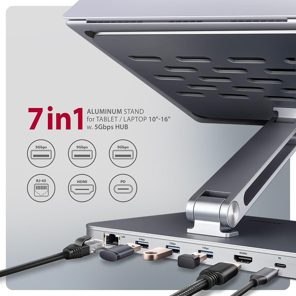 NB ACC STAND 10-16 + I/O HUB/7IN1 HMC-STND AXAGON