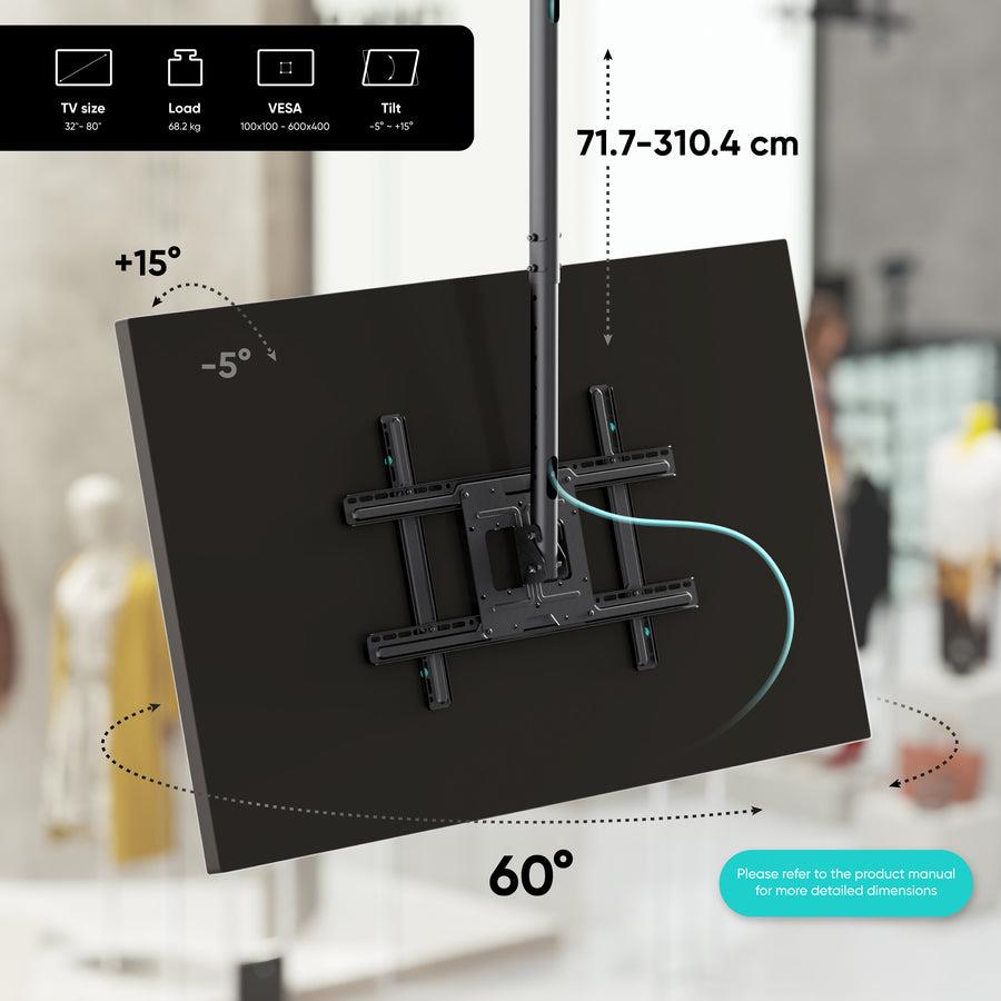 TV SET ACC CEILING MOUNT/32-80 BLACK N2L-B ONKRON