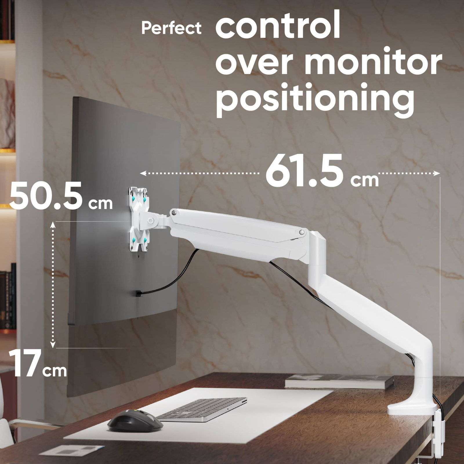 MONITOR ACC DESK MOUNT/13-32 WHITE G100-W ONKRON