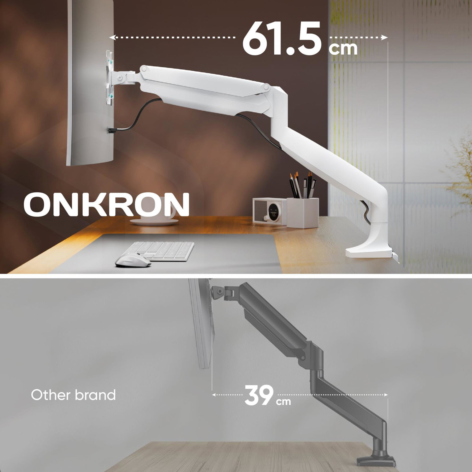 MONITOR ACC DESK MOUNT/13-32 WHITE G100-W ONKRON