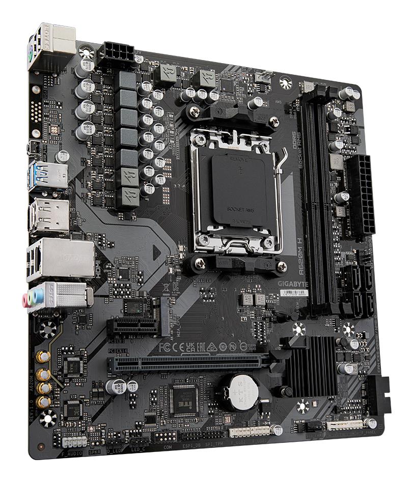 Mainboard GIGABYTE AMD A620 Socket AM5 micro ATX RAM DDR5-SDRAM 2xSlots 1xPCI Express x1 slots 1xPCI Express x16 slots 1xNumber of M.2 (M) slots A620M H 2.2 A620MH2.2