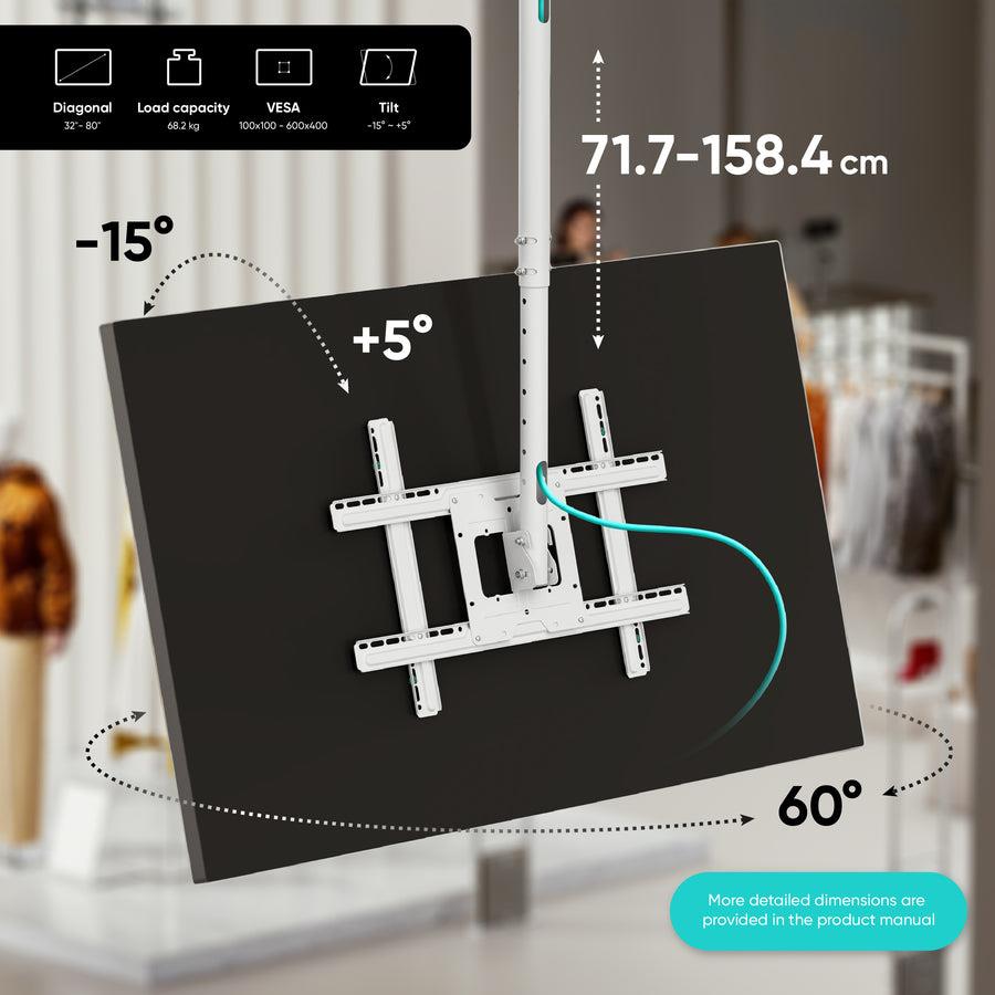 TV SET ACC CEILING MOUNT/32-80 WHITE N1L-W ONKRON