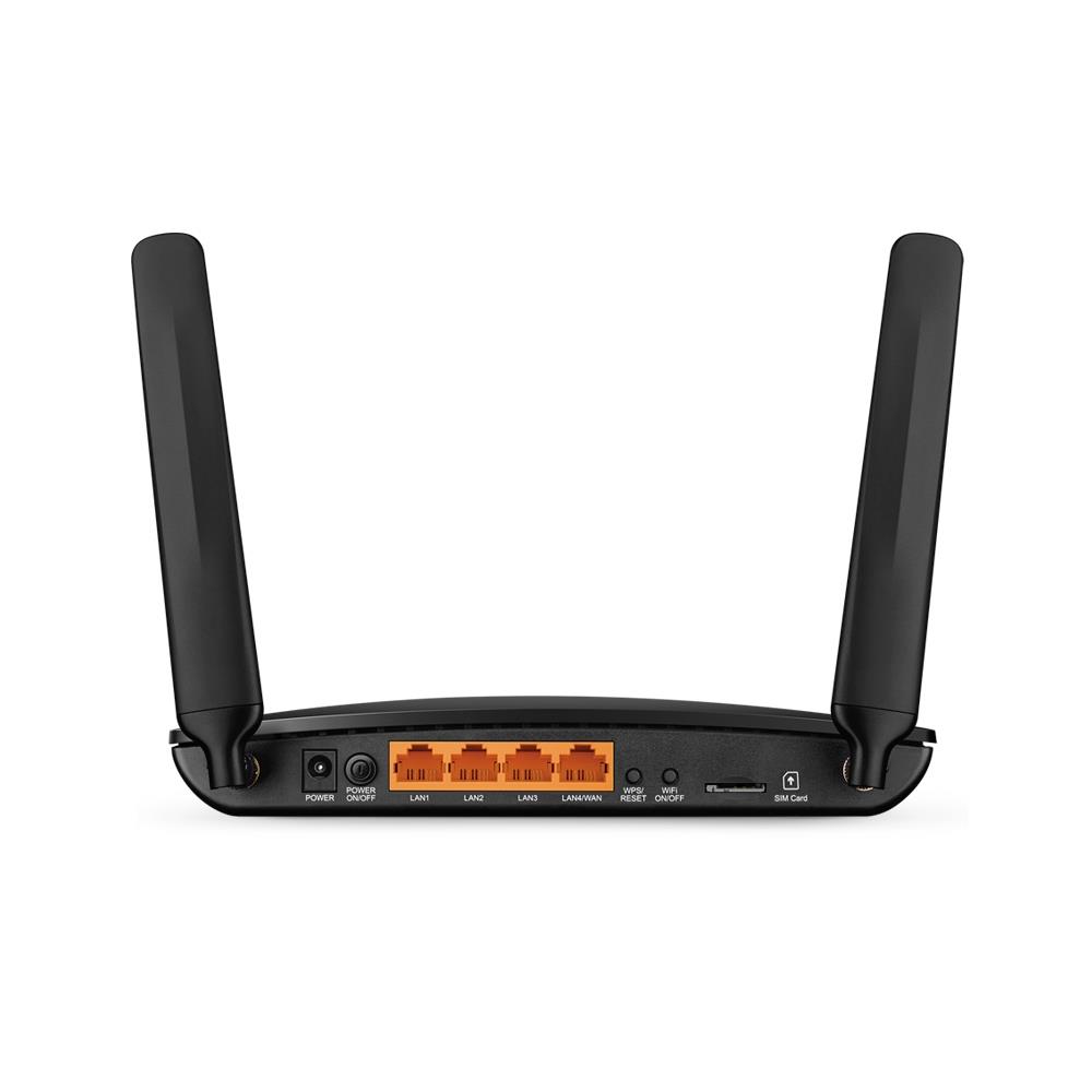 Wireless Router TP-LINK TL-MR150 Wi-Fi 4 (802.11n) Data speed 300 Mbit/s Ethernet WAN Yes DSL WAN Yes SIM card slot Yes WAN connection type RJ-45 Ethernet LAN Yes 3G Yes 4G Yes 4xLAN ports TL-MR150