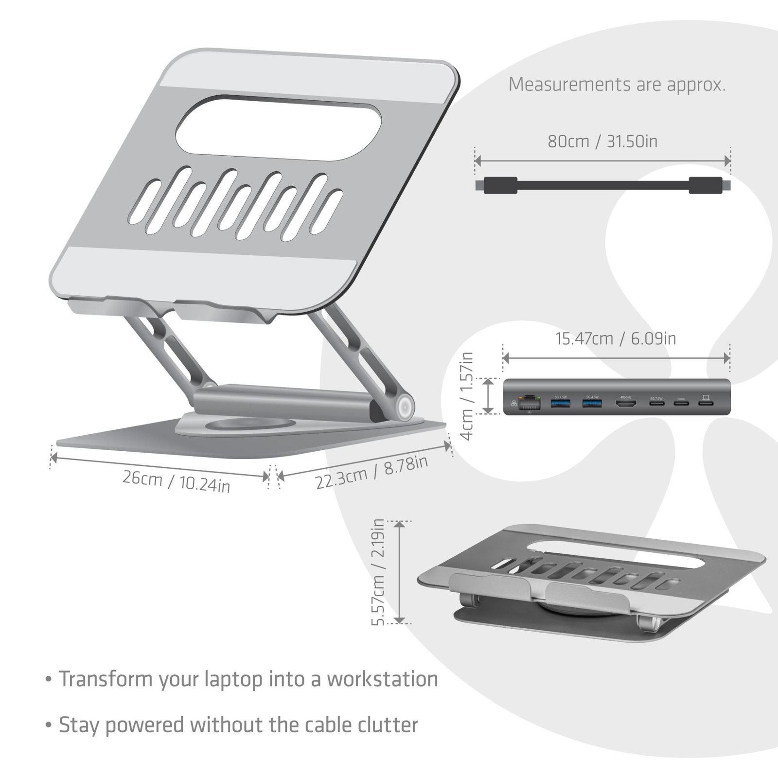NB ACC STAND ALUMINIUM USB-C/CSV-2554 CLUB3D