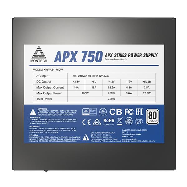 Power Supply MONTECH APX 750W ATX PC 100 - 240 V 750 W APX750