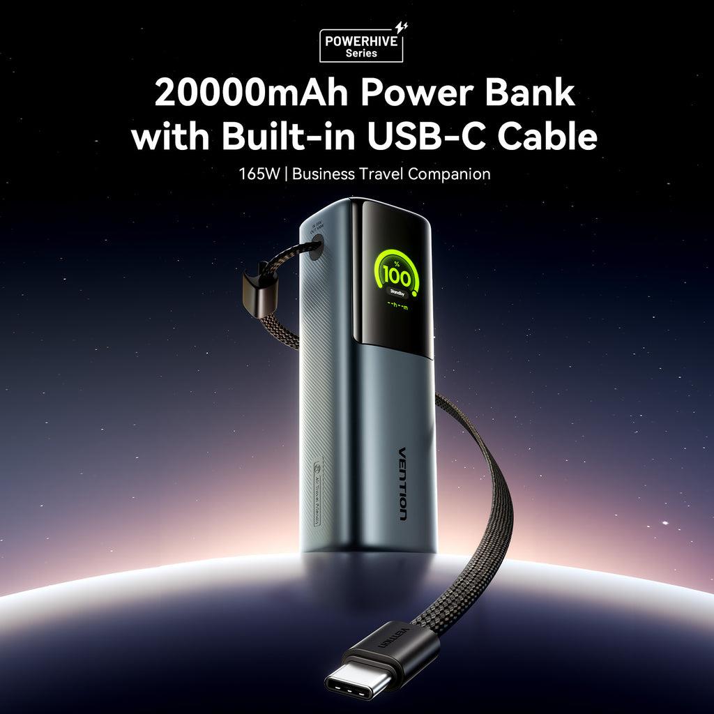 POWER BANK USB 20000MAH 165W/GRAY TFT DISPLAY FKFH0 VENTION