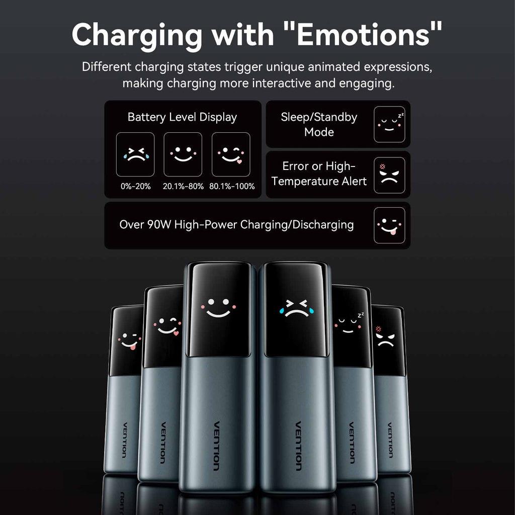 POWER BANK USB 20000MAH 165W/GRAY TFT DISPLAY FKFH0 VENTION