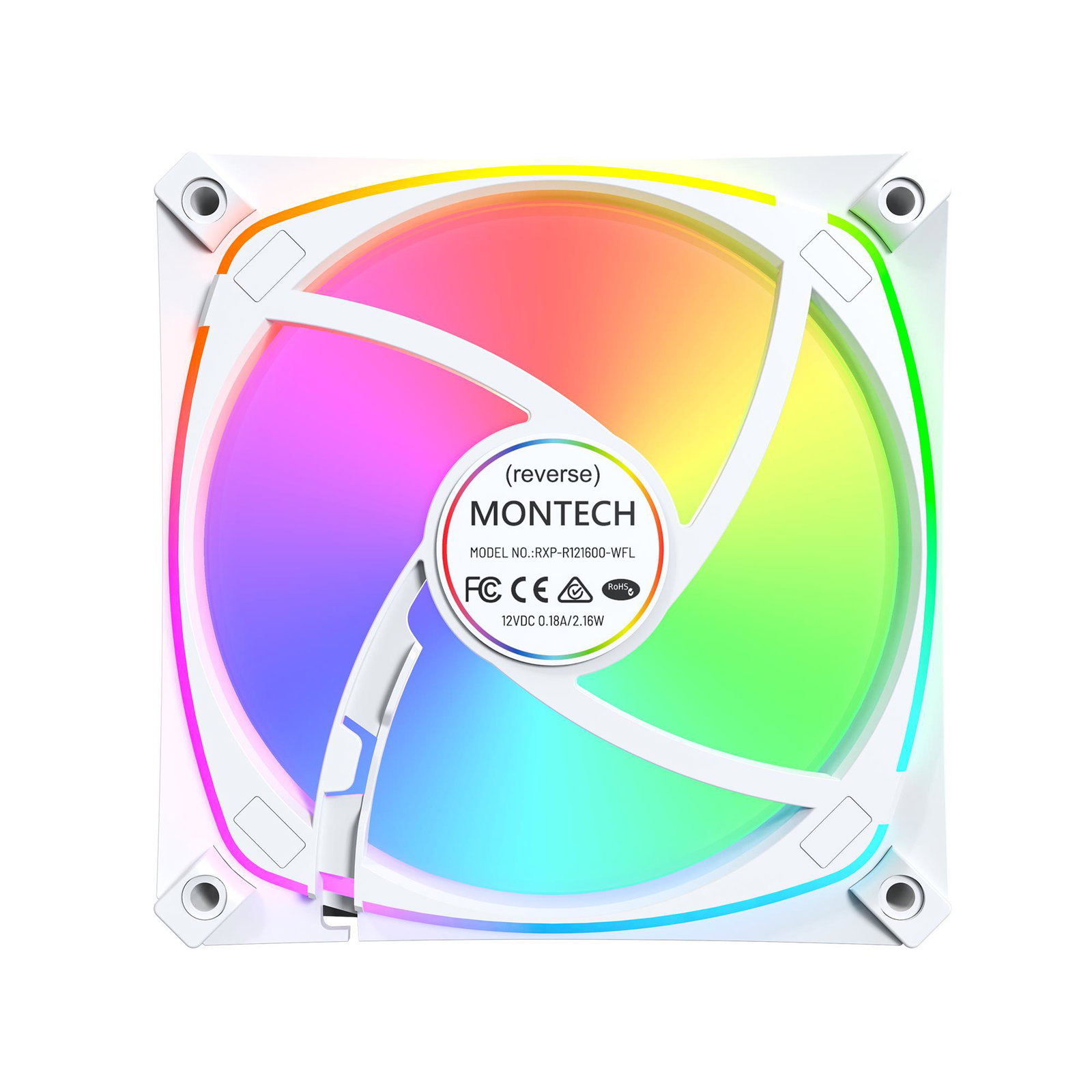 CASE FAN 120MM/RX120 PRO WHITE 3 IN 1 MONTECH