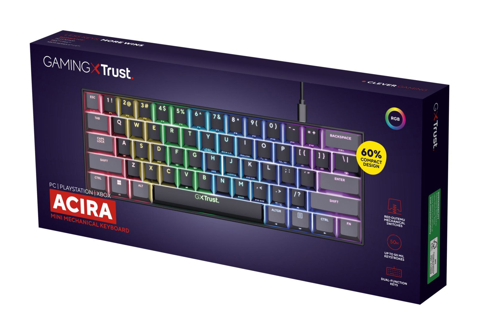 KEYBOARD USB GAMING GXT867/ACIRA MINI 24882 TRUST