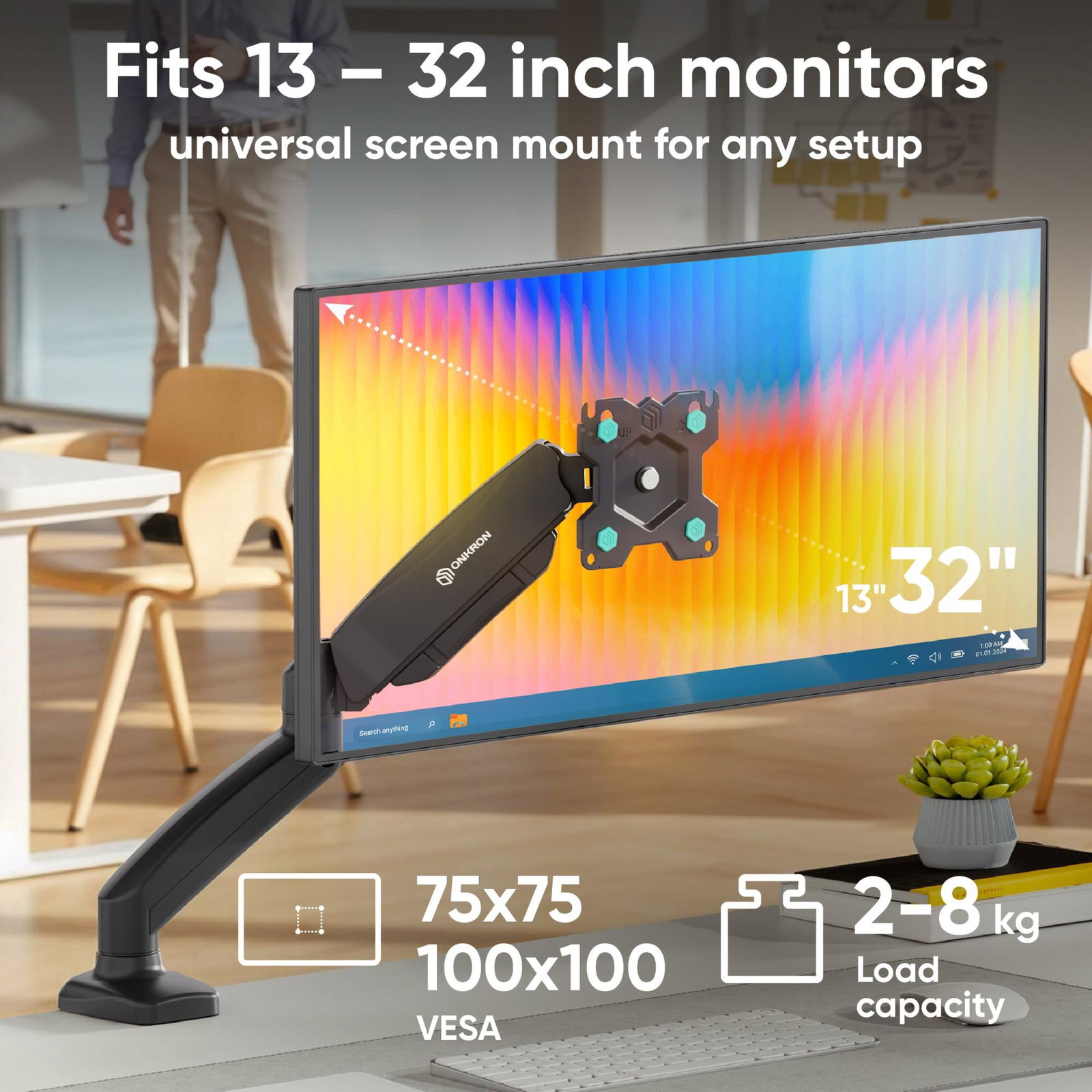 MONITOR ACC DESK MOUNT/13-32 BLACK G80-B ONKRON