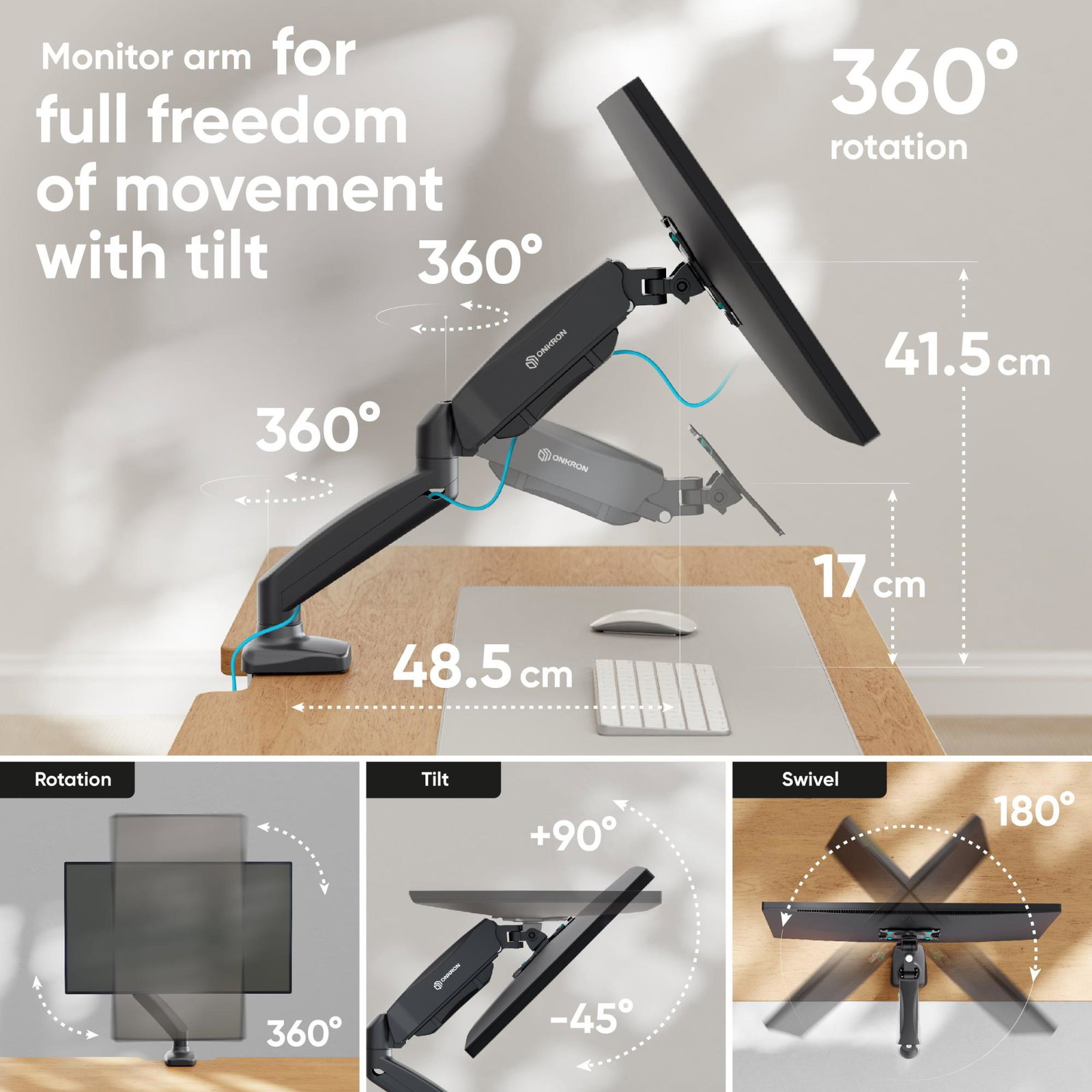 MONITOR ACC DESK MOUNT/13-32 BLACK G80-B ONKRON