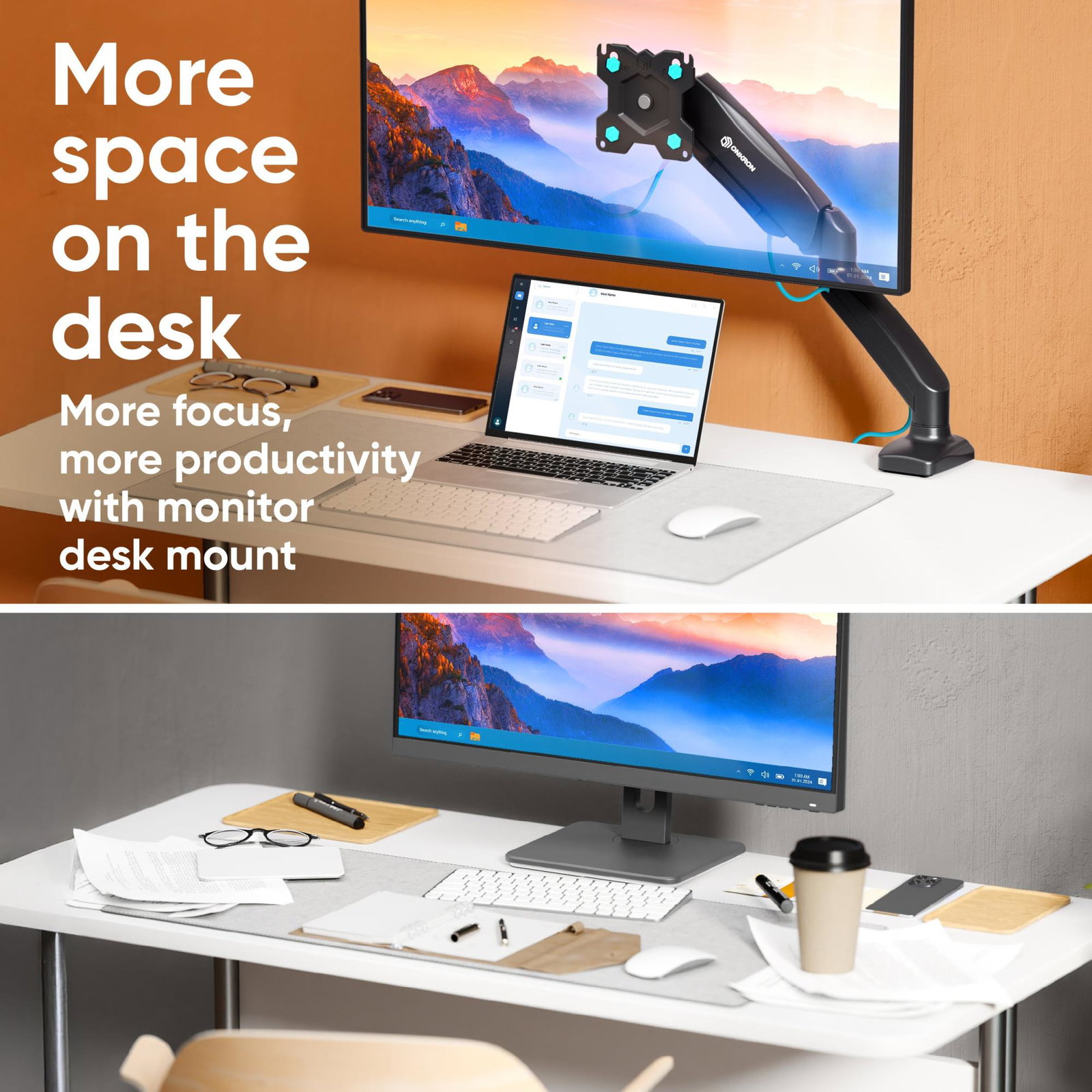 MONITOR ACC DESK MOUNT/13-32 BLACK G80-B ONKRON
