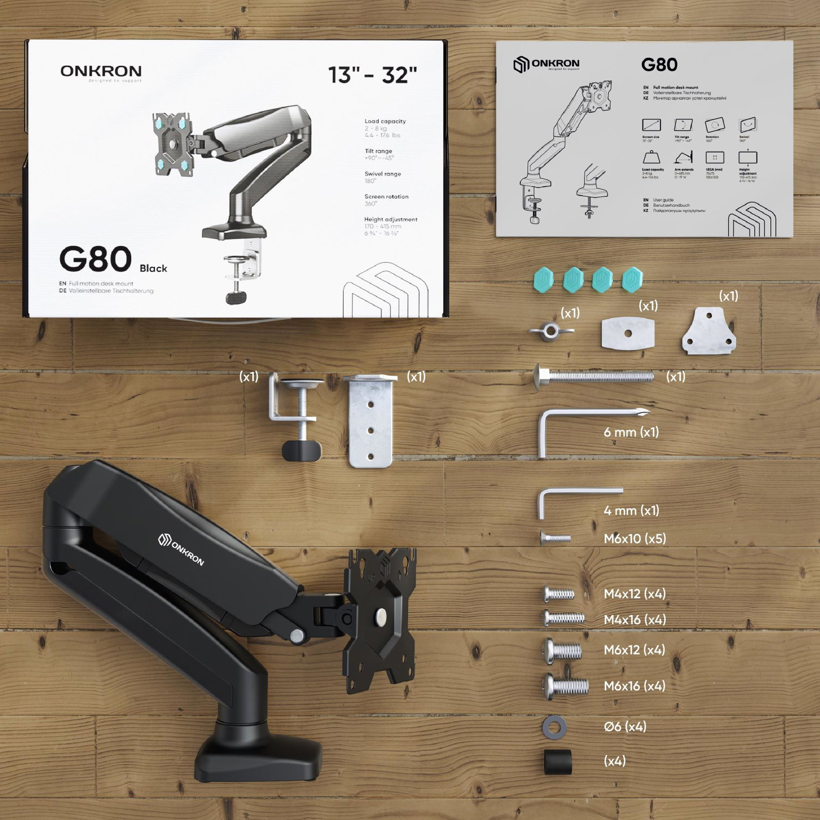 MONITOR ACC DESK MOUNT/13-32 BLACK G80-B ONKRON
