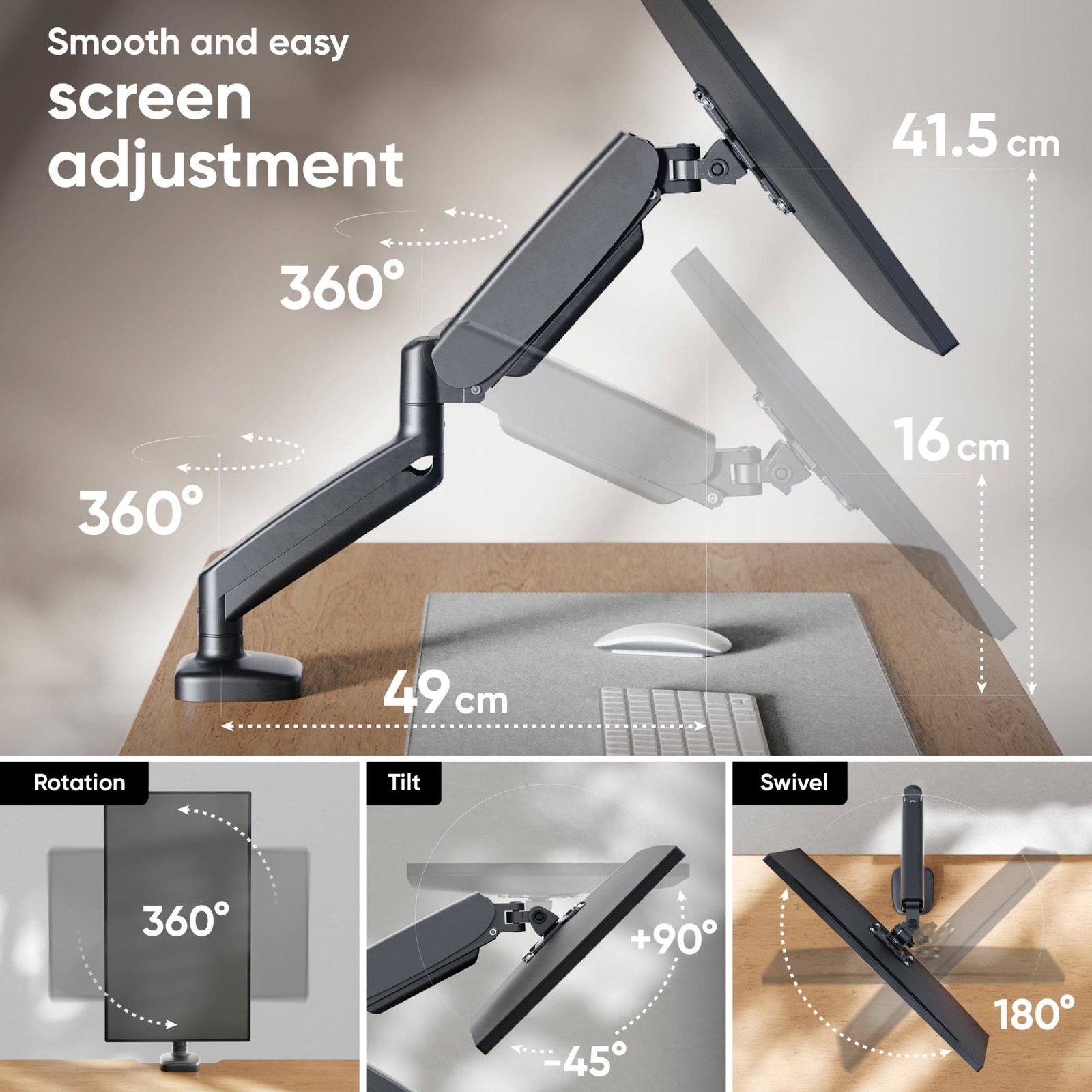 MONITOR ACC DESK MOUNT/13-32 BLACK G50-B ONKRON