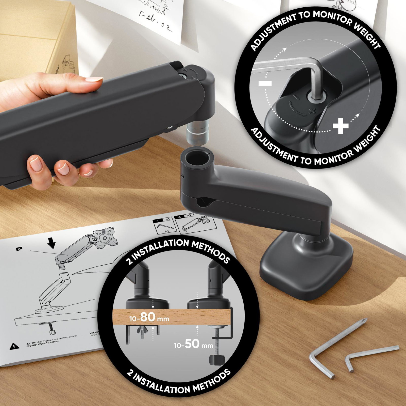 MONITOR ACC DESK MOUNT/13-32 BLACK G50-B ONKRON