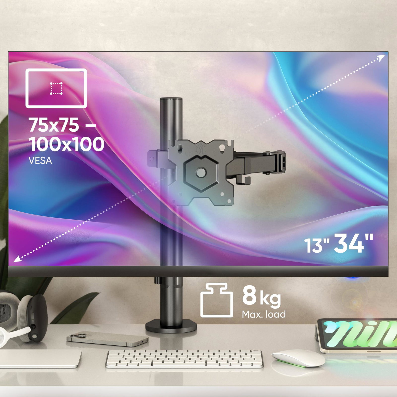 MONITOR ACC DESK MOUNT/13-34 BLACK D121E-B ONKRON