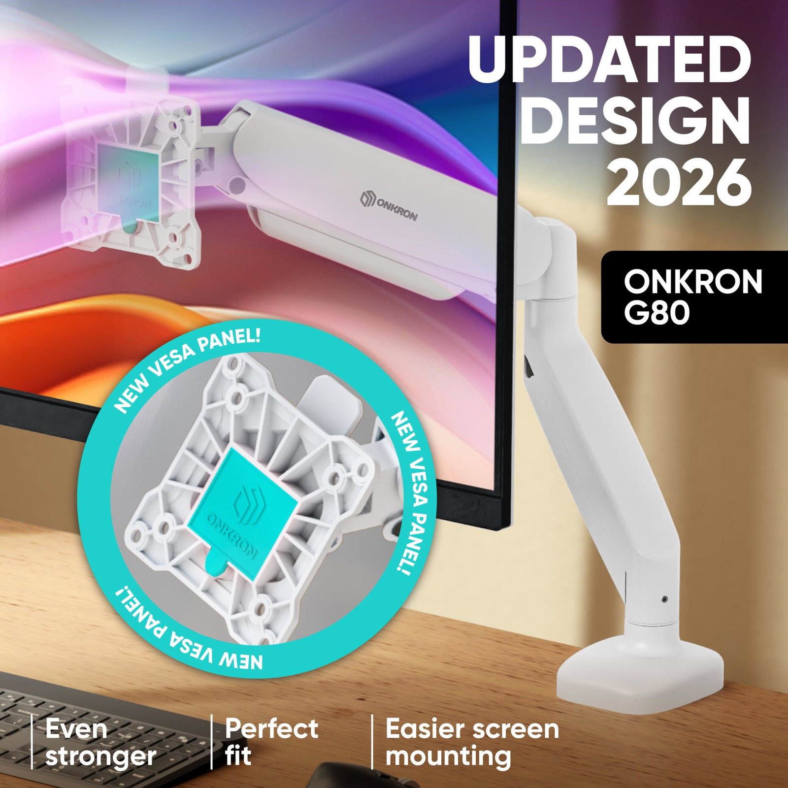 MONITOR ACC DESK MOUNT/13-32 WHITE G80-W ONKRON